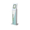 CharityStand floor-standing donation kiosk with custom branded wrap for churches and nonprofits